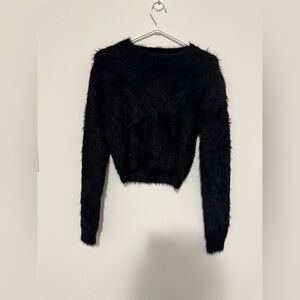 Sadie + Sage Black Fuzzy Sweater